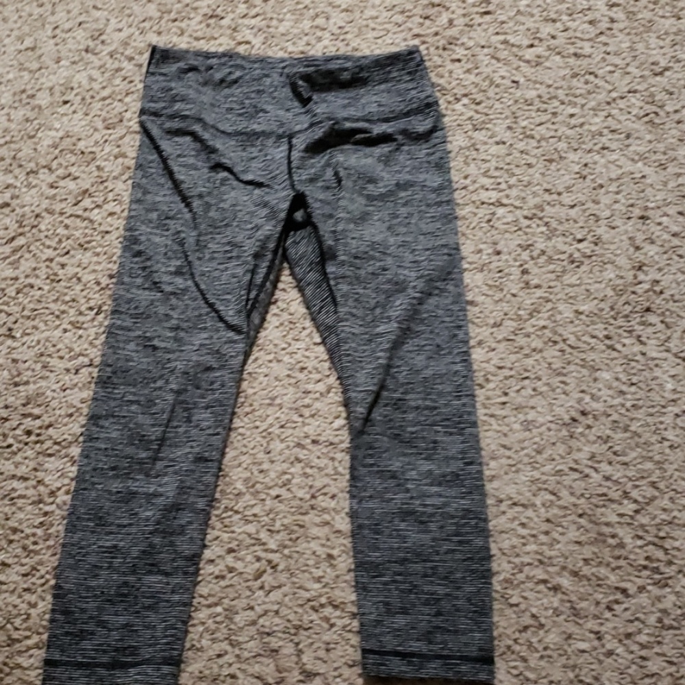 Black and gray striped capris